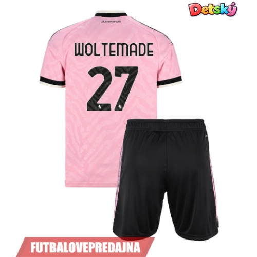 Lacne Dětský Futbalové dres Juventus Nick Woltemade #27 2026-27 Krátky Rukáv - Preč (+ trenírky)